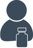 Icon of a person with a medicine bottle, with text underneath 'and for previously diagnosed patients who are ACEi/ARB-naive'