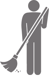 Image of a person mopping, representing household chores