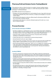 A310822 Novartis Kymriah Pharmacy Cell Lab Infusion Centre