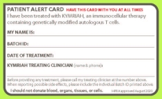 Novartis Kymriah Patient Alert Card RMP